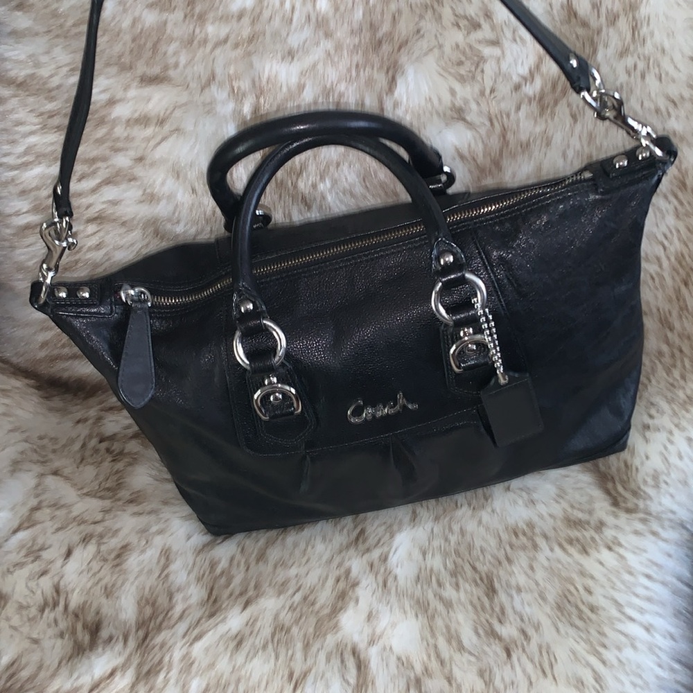 Coach Black Leather Satchel - Picture 4 of 16